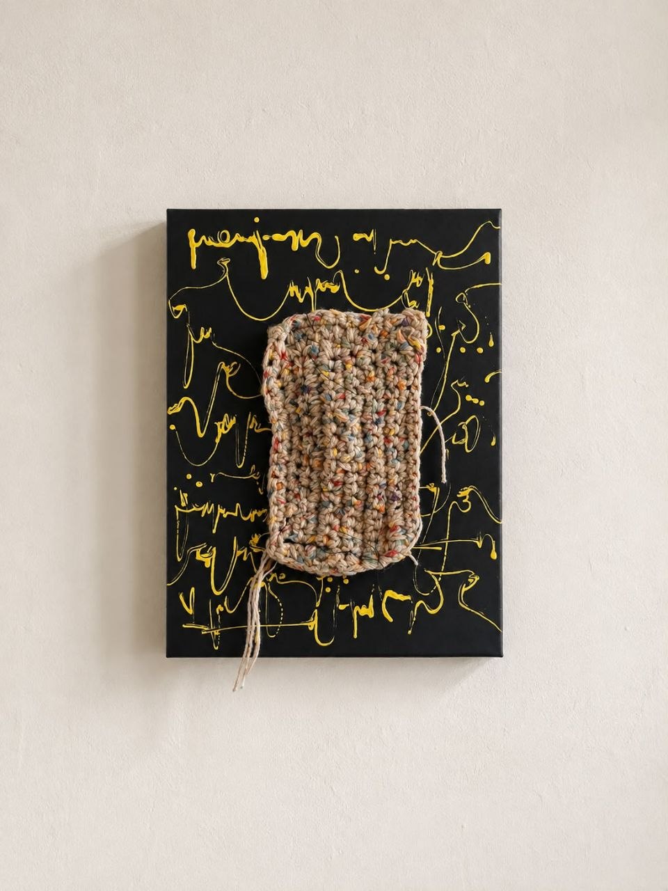 Ross.Wool · «Traccia d'Origine» — Lana vergine non trattata e grafismo asemico, 2024